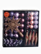 Ёлочные игрушки «Глория», набор с верхушкой 43 шт. (32 шара, 4 сосульки, 6 звёзд), МИКС 4942047 Ёлочные игрушки «Глория», набор с верхушкой 43 шт. (32 шара, 4 сосульки, 6 звёзд), МИКС 4942047