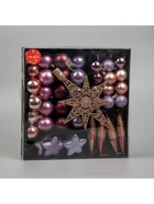 Ёлочные игрушки «Глория», набор с верхушкой 43 шт. (32 шара, 4 сосульки, 6 звёзд), МИКС 4942047 Ёлочные игрушки «Глория», набор с верхушкой 43 шт. (32 шара, 4 сосульки, 6 звёзд), МИКС 4942047