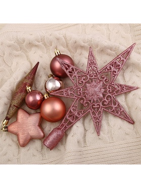 Ёлочные игрушки «Глория», со звездой, набор 43 шт. (32 шара, 4 сосульки, 6 звёзд)