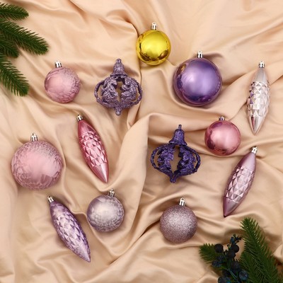 Ёлочные игрушки «Андромеда», новогодние, набор 22 шт. (4 сосульки, 18 шаров)
