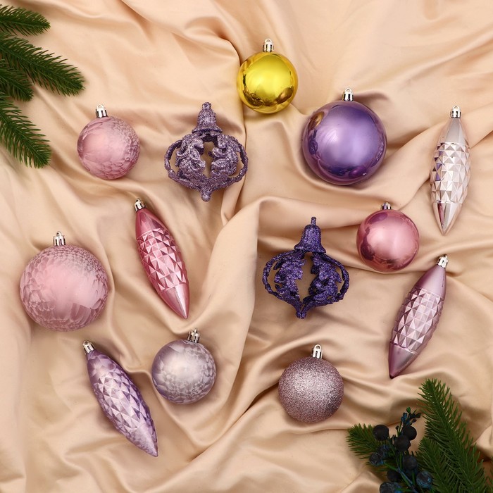 Ёлочные игрушки «Андромеда», новогодние, набор 22 шт. (4 сосульки, 18 шаров) - Фото 1