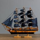 Корабль "Морской оркестр" трехмачтовый с синими парусами, 40*8*35см - фото 2908852