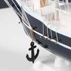 Сувенирная модель корабля «Диана», трёхмачтовый с синими парусами, 40×9×36 см - Фото 4