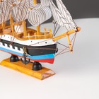 Корабль "Аркхем" четырехмачтовый с белыми парусами, 24*5*23см - Фото 3