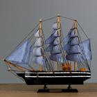 Корабль "Паллада" трехмачтовый сине-белые папруса, 40*8*35см - фото 318351066