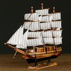 Корабль "Кариста" трехмачтовый с белыми парусами, 40*5,5*33см - фото 6312781