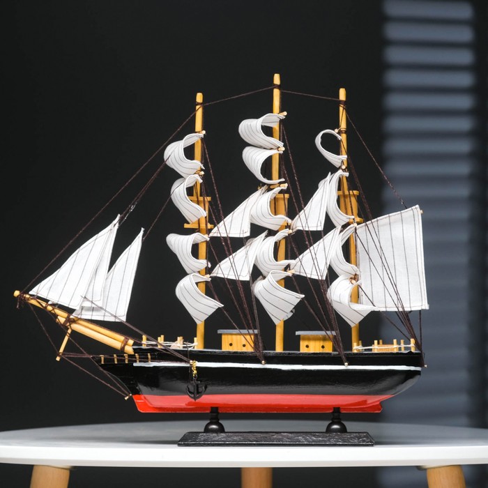 Корабль "Ла Фудр" трехмачтовый с белыми парусами, 40*5,5*33см - Фото 1