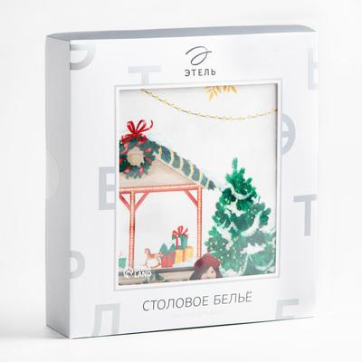 Скатерть новогодняя «Этель. Новогодняя ярмарка», 150×110 +/-3 см с ГМВО, 100% хлопок, 190 г/м²