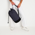 Рюкзак-торба молодёжный, отдел на стяжке шнурком, цвет чёрный/серый - Фото 8