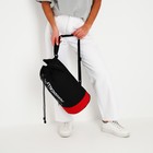 Рюкзак-торба молодёжный, отдел на стяжке шнурком, цвет чёрный/красный - фото 8499282