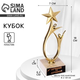 Кубок «Лучший из лучших», наградная фигура, золото, пластик, 18 х 5,5 см.