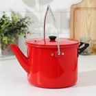 Чайник-котелок с декоративным покрытием, 2,5 л, цвет красный - фото 320140338