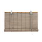 Бамбуковая рулонная штора, 100х160 см, цвет серый - фото 300683331