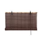 Бамбуковая рулонная штора, 120×160 см, цвет шоколадный - фото 294945504