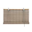 Бамбуковая рулонная штора, 140х160 см, цвет серый - фото 294945507