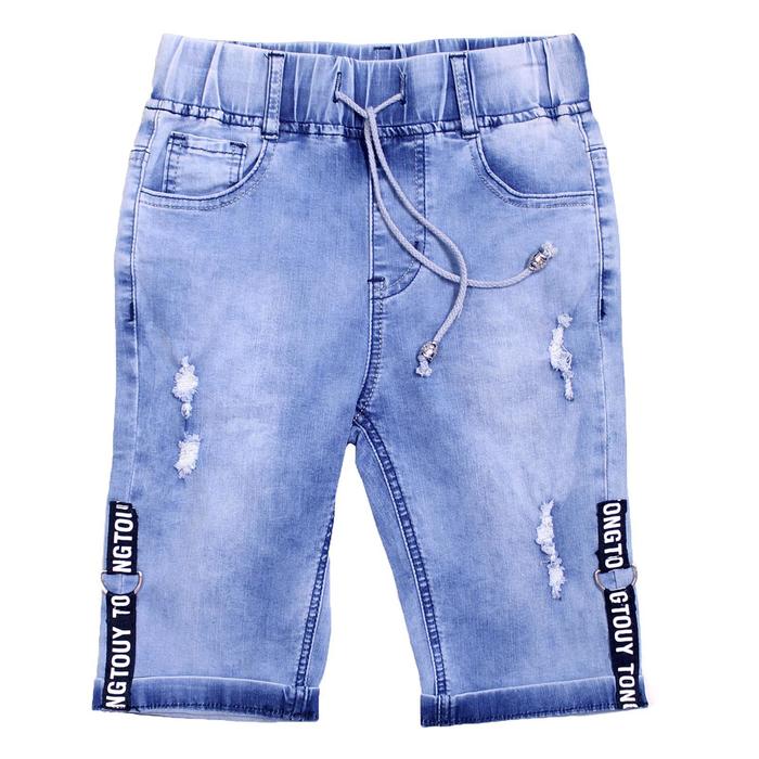 Бриджи джинсовые для мальчиков, рост 98 см - Фото 1