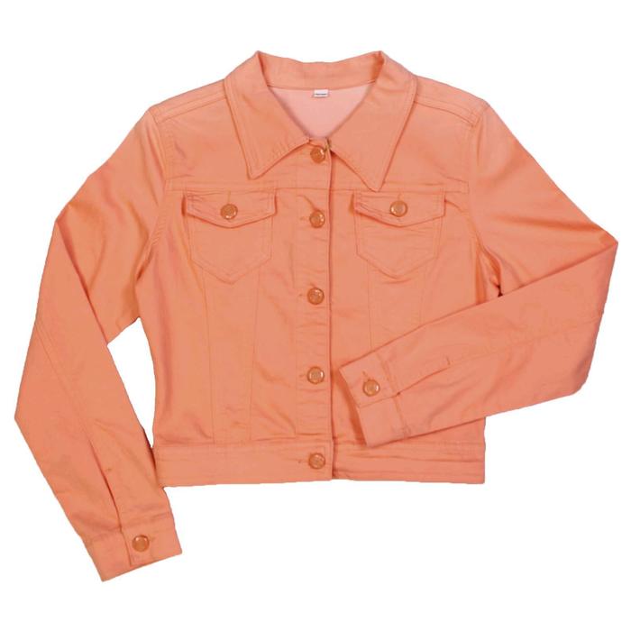 Куртка джинсовая для девочек, рост 146 см, цвет коралловый