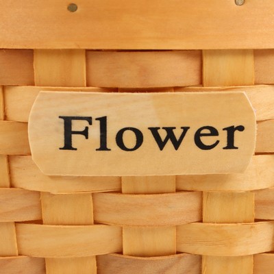 Корзина плетёная для хранения Flower, 16.5×16.5×9.5 см, ручка h=16 см, секвойя, натуральная