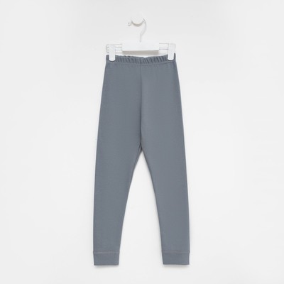 Легинсы для девочки (термо), серо-голубые, рост 122 см (размер 32)
