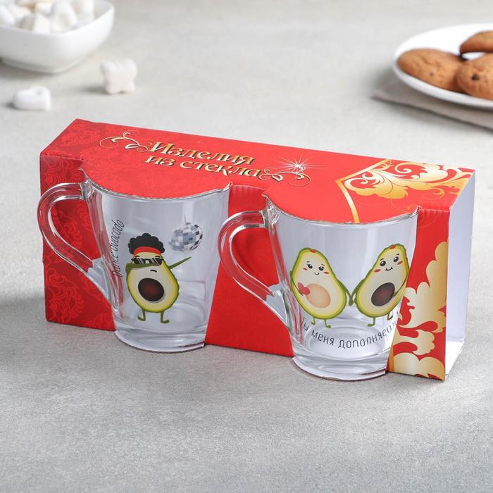 Набор кружек «Авокадо», 250 мл, 2 шт, рисунок МИКС - фото 114591972