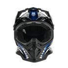 Шлем мото HIZER B6197, размер L, черный/синий/белый - Фото 3