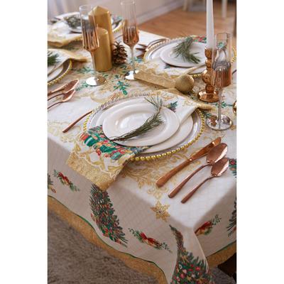Скатерть новогодняя Этель "Golden Christmas" Скатерть новогодняя 150*220 +/-3см с ГМВО, 100%хл, 190г/м2