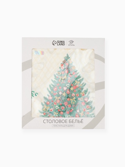 Скатерть новогодняя Этель "Golden Christmas" Скатерть новогодняя 150*220 +/-3см с ГМВО, 100%хл, 190г/м2