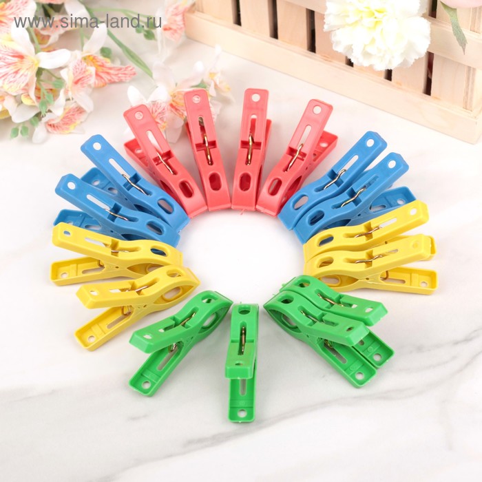 Прищепки бельевые 7 см, 16 шт - Фото 1