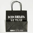 Пакет подарочный «Всем плевать на твой др», 22 × 22 × 11 см - Фото 4