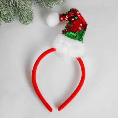 Ободок новогодний карнавальный «Колпак», с пайетками