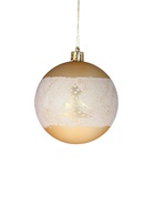 Ёлочные игрушки «Сказочный лес», шары новогодние, набор 6 шт., d=8 см, золотистый - Фото 4