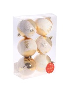 Ёлочные игрушки «Сказочный лес», шары новогодние, набор 6 шт., d=8 см, золотистый - фото 8076281