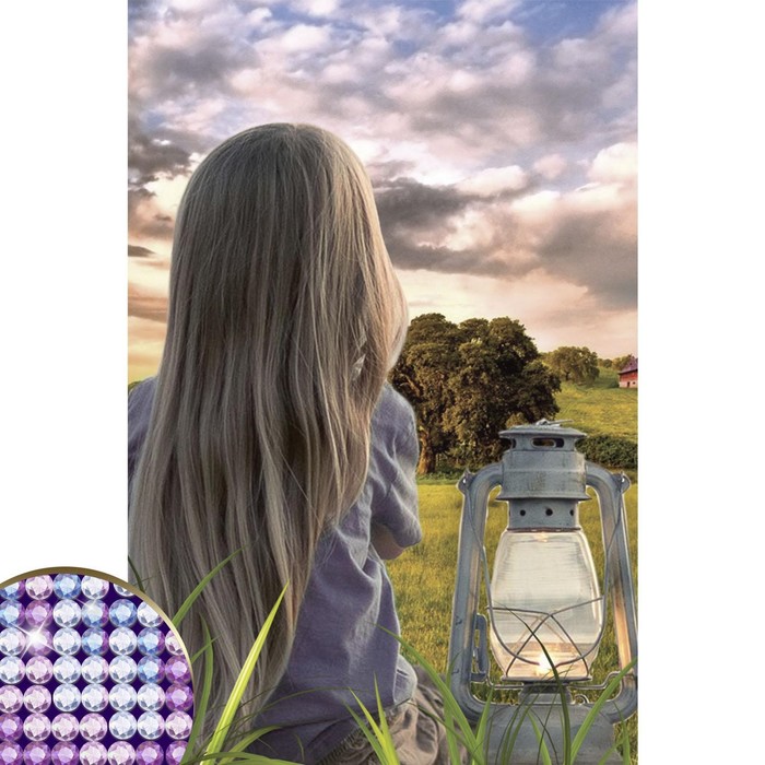 Алмазная мозаика с частичным заполнением «Девочка с фонарём» 20х30 см на холсте - Фото 1