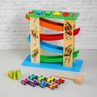 Автотрек 3в1 «Стучалка, гонки и боулинг», 32×14×29 см - Фото 1