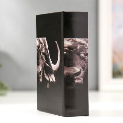 Шкатулка книга - сейф «Буйвол», дерево, искусственная кожа, 17×11×5 см