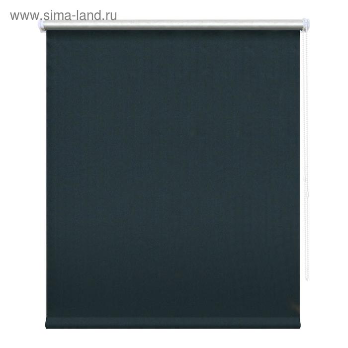Рулонная штора блэкаут «Сильвер», 100 х 175 см, цвет тёмно-синий - Фото 1