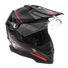 Шлем мото HIZER B6197-1, размер M, черный/красный - Фото 2