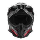Шлем мото HIZER B6197-1, размер M, черный/красный - Фото 4