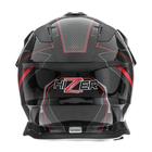 Шлем мото HIZER B6197-1, размер M, черный/красный - Фото 5