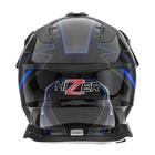 Шлем мото HIZER B6197-1, размер M, черно/синий - Фото 5