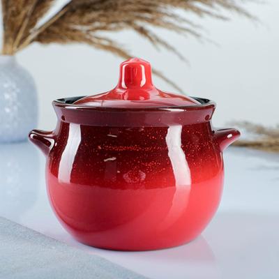 Горшочек для запекания Борисовская керамика «Пиканто», 650 мл, 12.5×11.5 см, красный