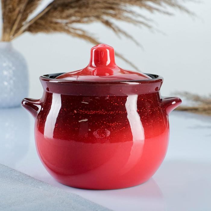 Горшочек для запекания Борисовская керамика «Пиканто», 650 мл, 12.5×11.5 см, красный - Фото 1