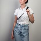 Сумка поясная "Wite with black", иск. кожа, белая - Фото 5