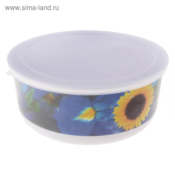 Контейнер пластиковый пищевой с крышкой «Солнечные цветы», 16,5×7,3 см - Фото 1