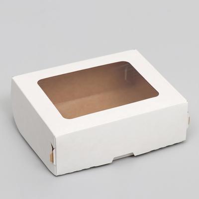 Контейнер на вынос, с окном, белый, 10 х 8 х 3,5 см