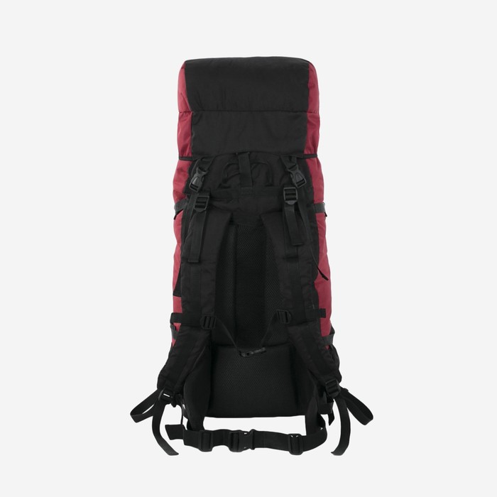 Рюкзак туристический, 80 л, отдел на шнурке, наружный карман, 2 боковых кармана, цвет чёрный/вишня - фото 1911463598