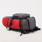 Рюкзак туристический, 60 л, отдел на шнурке, наружный карман, 2 боковых кармана, цвет серый/красный - Фото 4