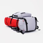 Рюкзак туристический, 90 л, отдел на шнурке, наружный карман, 2 боковые сетки, цвет серый/красный - Фото 3