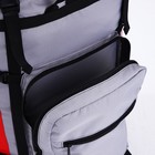 Рюкзак туристический, 90 л, отдел на шнурке, наружный карман, 2 боковые сетки, цвет серый/красный - Фото 9