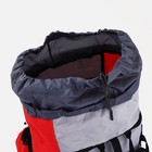 Рюкзак туристический, 90 л, отдел на шнурке, наружный карман, 2 боковые сетки, цвет серый/красный - фото 6313721